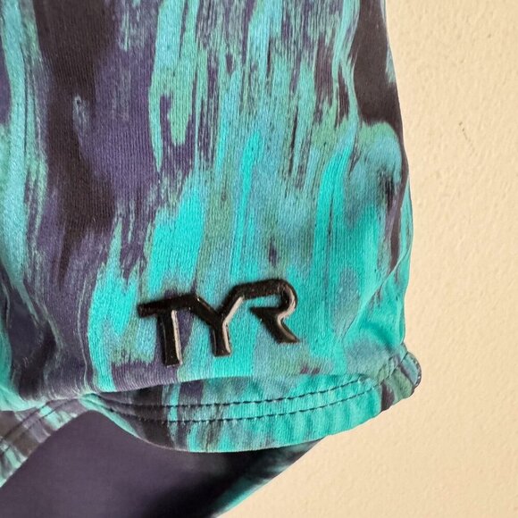 TYR Aqua black Tie Dye One Piece Swimsuit 14 - Picture 6 of 7